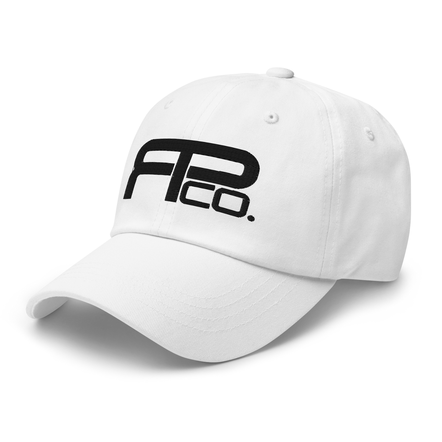 black embroidered regular patriot polarity yupoong dad hat. white, front left