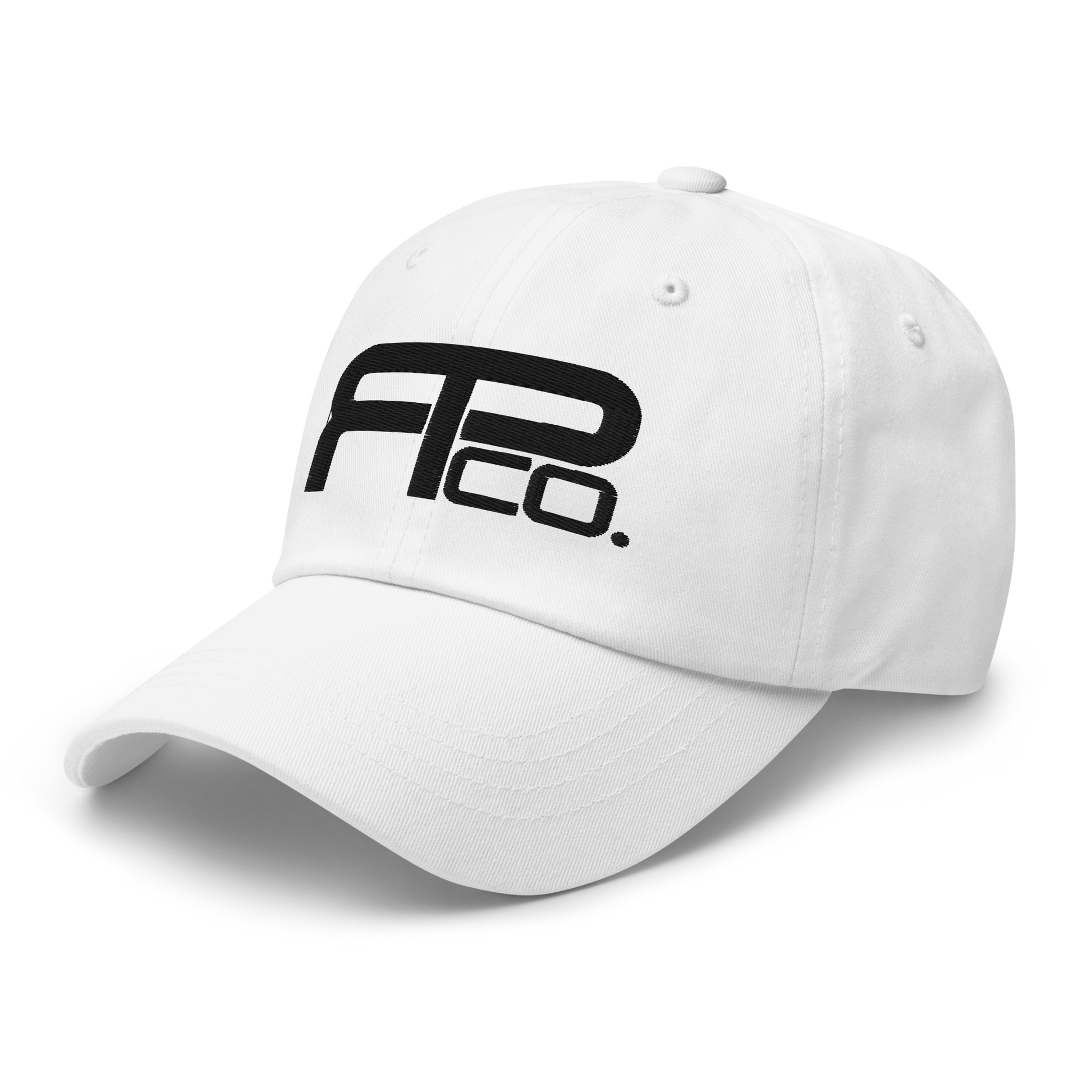 black embroidered regular patriot polarity yupoong dad hat. white, front left