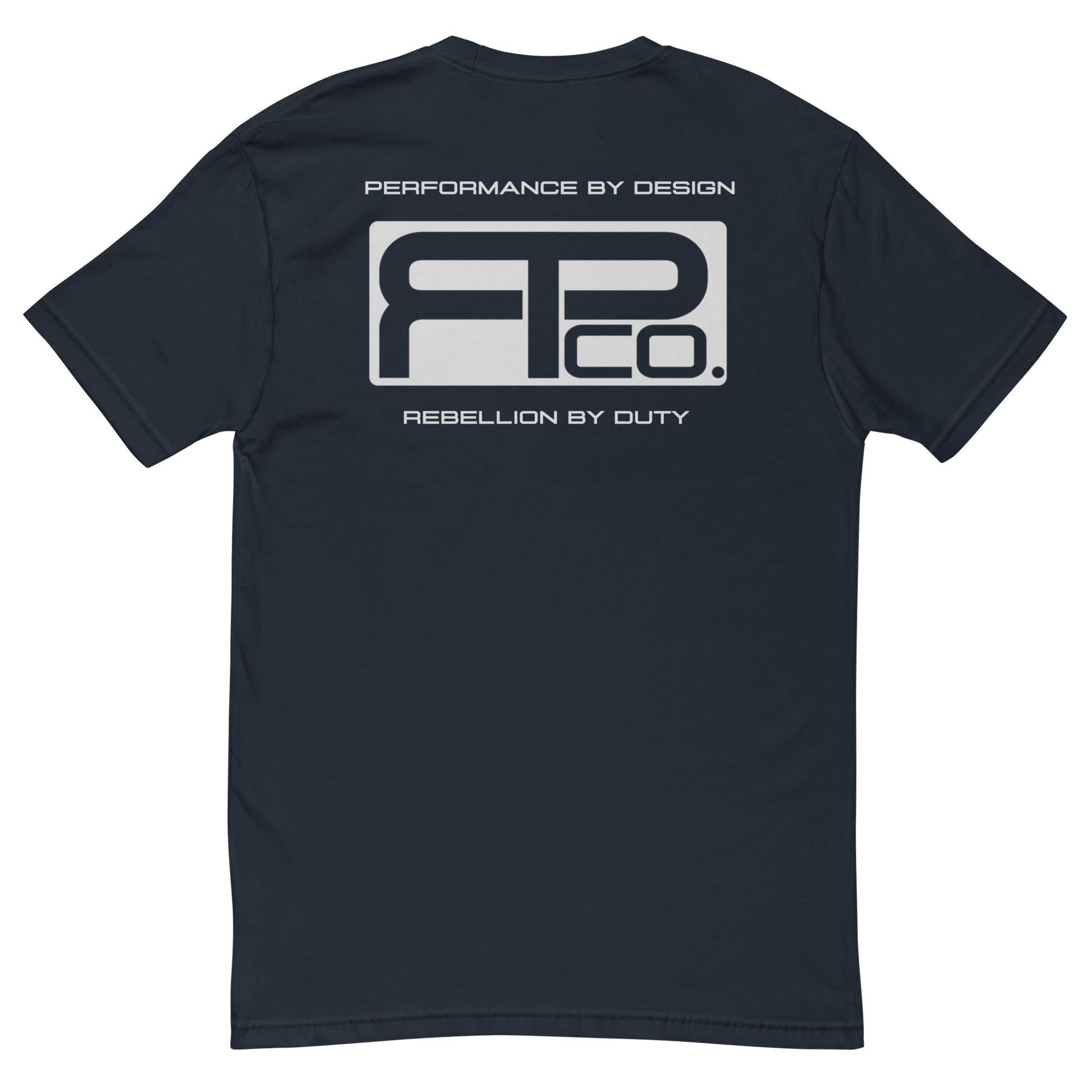 Performance rebellion t-shirt. back, Navy