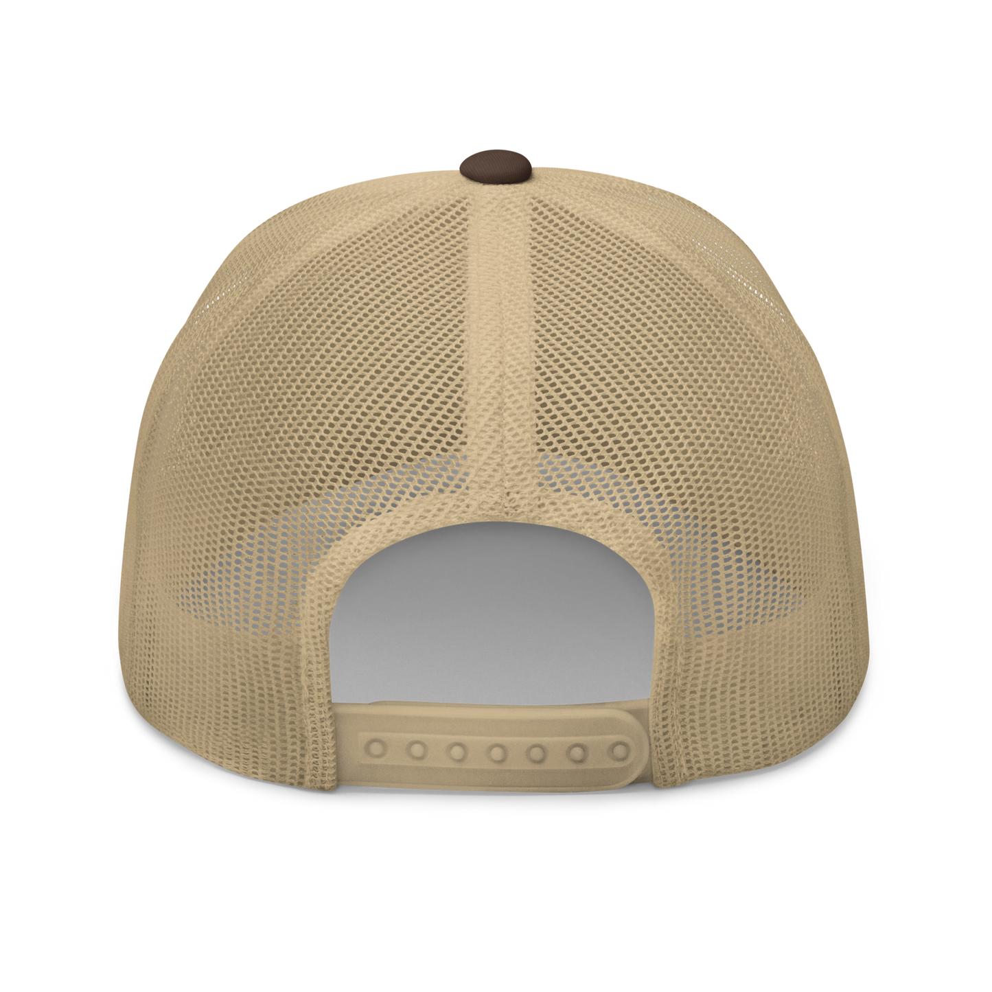 regular patriot offset embroidered snapback. Brown tan, back