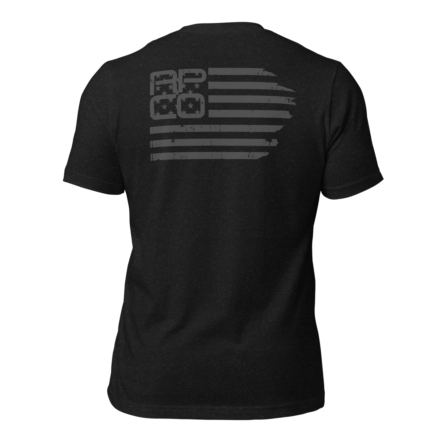 Stars and stripes American patriotic military shirt. black and Dark Grey, back fitted