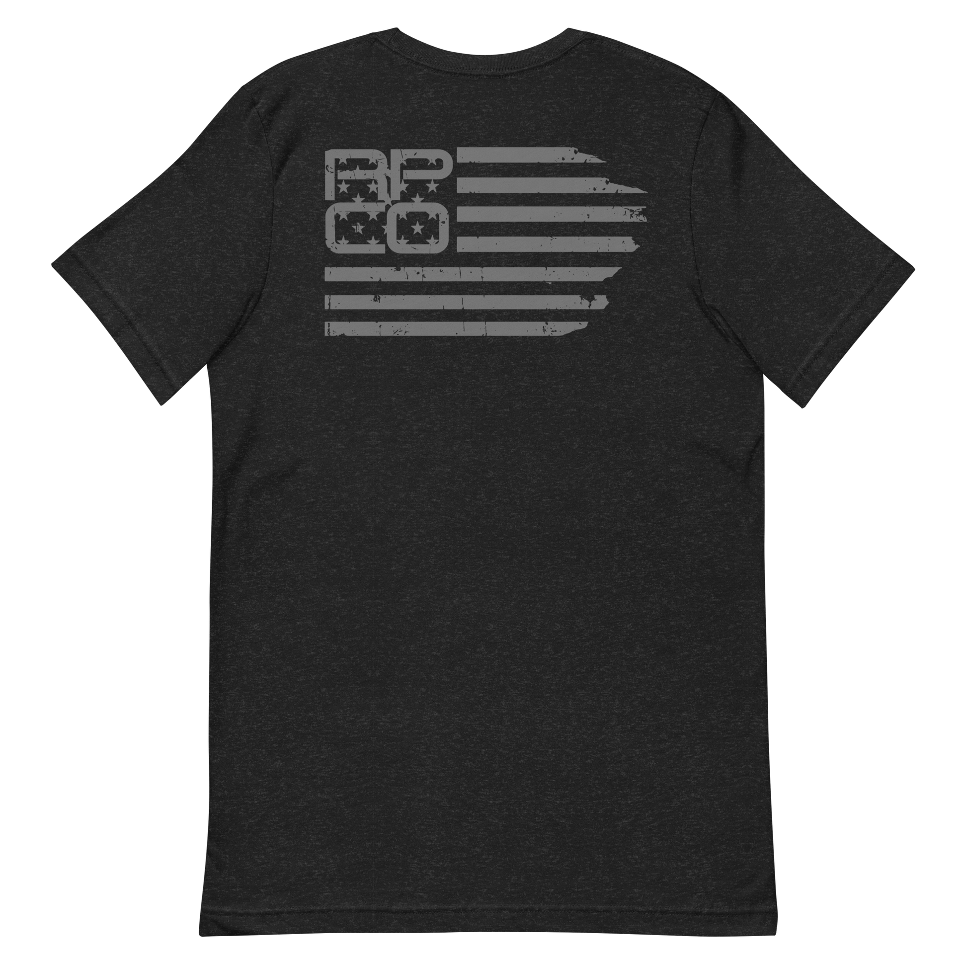 Stars and stripes American patriotic military shirt. black and Dark Grey, back