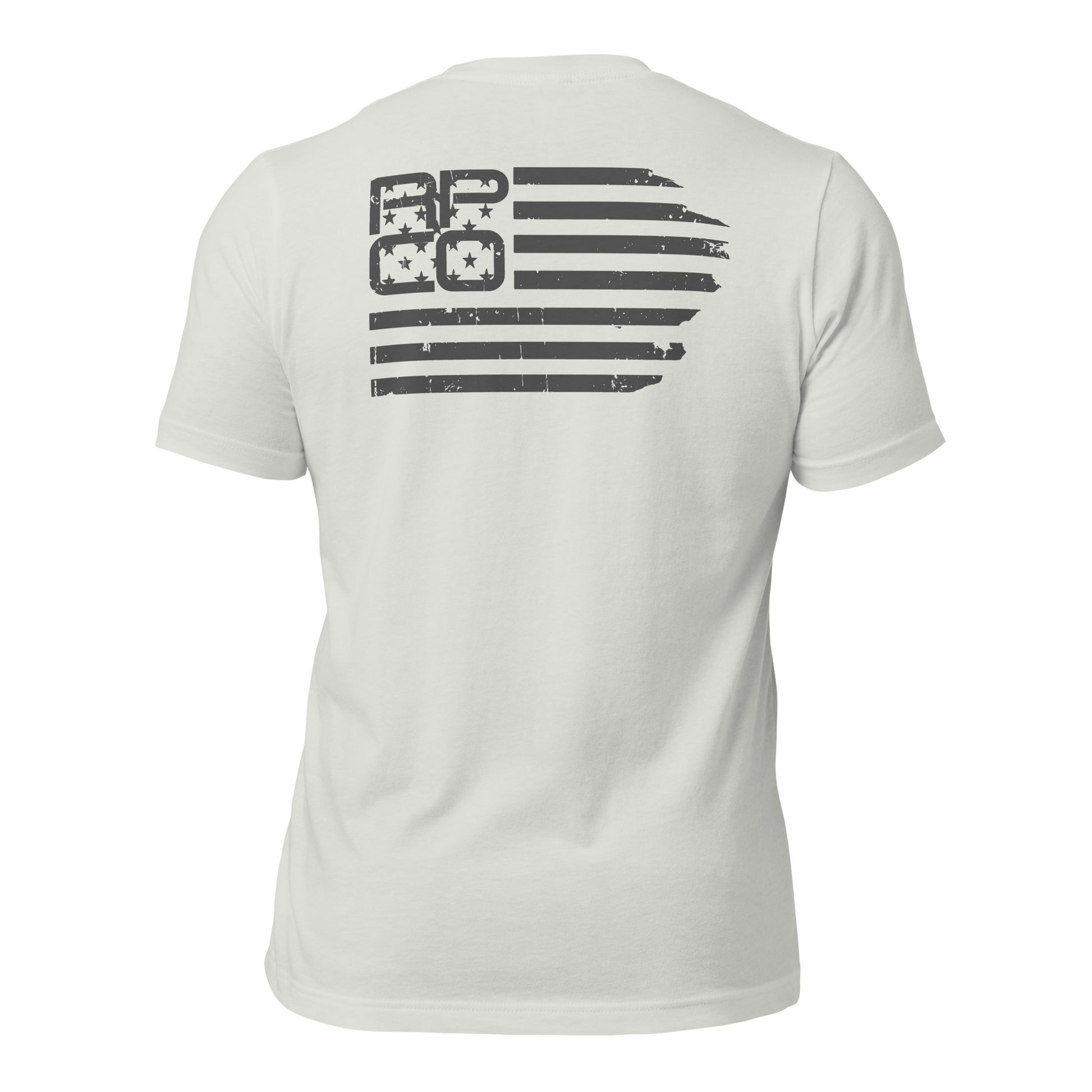 Stars and stripes American patriotic military shirt. white and Dark Grey, back fitted